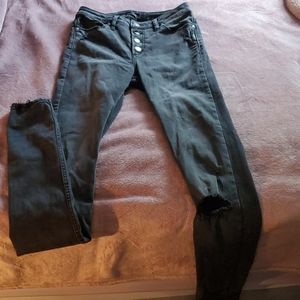 EXTRA LONG black Silver jeans, W26 L37